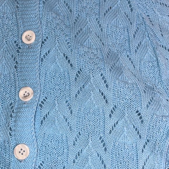 Vtg Womens Cardigan Sweater Medium Cape Shawl Open Weave Design Button USA Lot - Picture 6 of 16